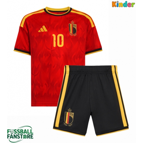 Belgien Leandro Trossard #10 Replik Heimtrikot Kinder WM 2026 Kurzarm (+ Kurze Hosen)